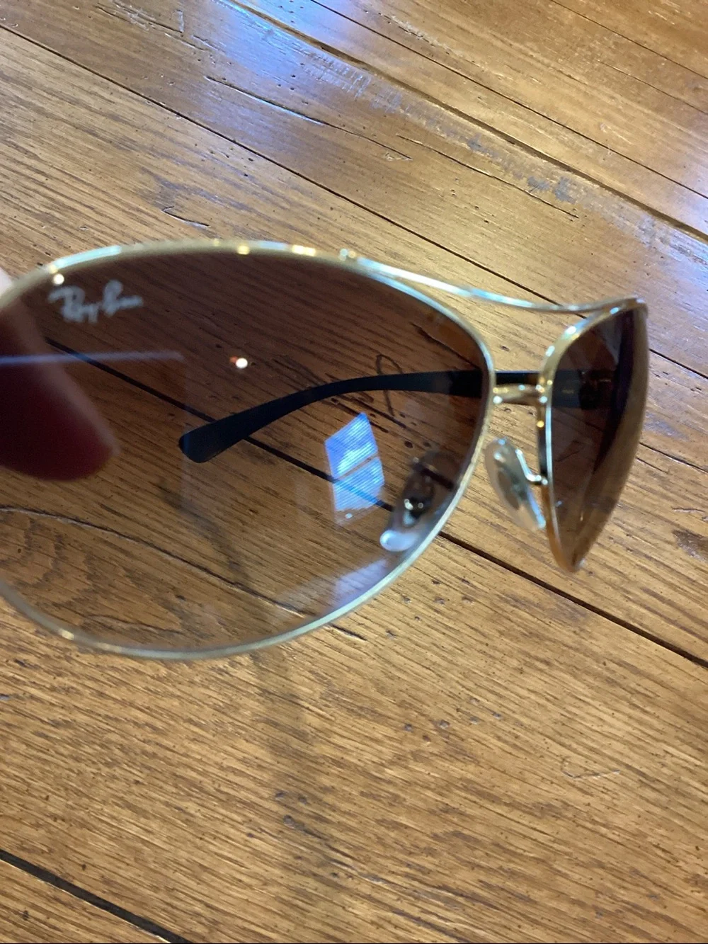 Ray-Ban Arista Gold Frame Brown Gradient Aviator Sunglasses - Ray-Ban RB3386 - Picture 14 of 16